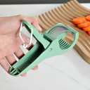 2 x Stainless Steel Fruit and Vegetable Chopper Portable Food Fruit Slicer for Banana Vegetable Cutter Multi-Functional Kitchen Gadget Tool Quick Salad Maker with Lock System (Orange)