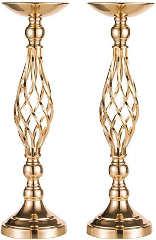 2 Pcs Gold 20.5in Metal Flower Arrangement Stand for Wedding Home Decor.Vases Centerpieces for Table,Party Reception Birthday Hotel Decor(Medium)