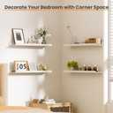 upsimples Floating Shelves for Wall, 23.6 Inch Shelves for Decor Storage Set of 6, Wall Mounted Wood Shelf for Bedroom, Living Room, Bathroom, Kitchen, Long Picture Ledge Shelves, White