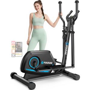 Elliptical Exercise Machine, 16-Level Magnetic Resistance Elliptical Machine for Home Trainer with Hyper-Quiet Drive, 15.5IN Stride, LCD Monitor & App Support, 350LBS Weight Capacity