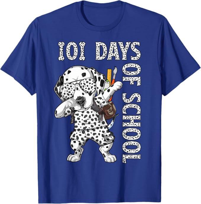 101 Days School Dabbing Dalmatian Dog Teachers Kids T-Shirt S