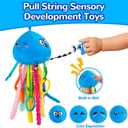 Teytoy Sensory Toy, Texture Toys for Babies with Rattle, Autism Sensory Toys Jellyfish Shape Tactile Sensory Toys with 10 Textures, Baby Sensory Toys for 0-3-6-18 Months Soft Baby Toys with Teethers