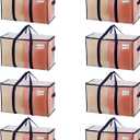 VENO 8 Pack Moving Bags, Heavy Duty, Moving Boxes Alternative, Packing Storage Supplies for Dorm Room Essentials with Zipper for Clothes, Extra Large Totes for Packaging (Clear, 8 Pack)