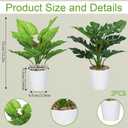 2PCS 12.2" Tall Artificial Monstera Plants for Office, Fake Plants Artificial Potted Plant Bathroom Decor Indoor Faux Tropical Plant Realistic Artificials for Home Office Table Bathroom Shelf Desktop