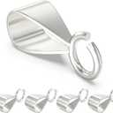 5Pcs 925 Sterling Silver Slider Pendant Clasp for Necklace with Open Loop, Easy Bails for Jewelry Making, Charm Clasp Connector for DIY Craft (Made in Italy)