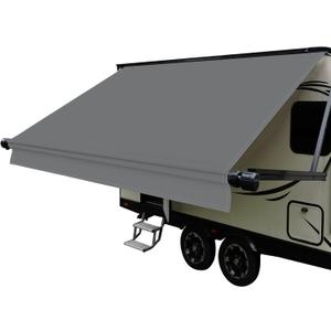 Dulepax RV Awning Fabric Replacement(16'2" Fabric) Heavy Duty 16 oz Vinyl Fabric Awning for Camper, Universal Camper Awning Replacement for All Trailer Awning Brands Grey