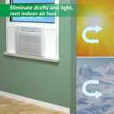 Surround Insulation Side Panels,fully enclosed design White Window Air Conditioner Insulated Foam Panels,Summer/Winter Heat and Draft Insulating with 4 edge banding strips EVA