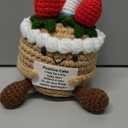 Cake, Knitted Birthday Cake Food Emotional Food Doll Emotional Support Positive Energy Crochet for Motivational Gift Home Office Car Decor(Khaki)