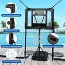 Pool Basketball Hoop with Backstop Height Adjustable Poolside Basketball Hoop for Pool with 10x8 FT Ball Backstop, Water Weighted Base | Includes a Ball & Pump |