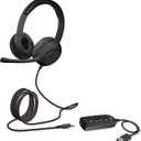 Cyber Acoustics Stereo Headset (AC-5812) with USB or 3.5mm Connection, USB Control Module, Adjustable Mic Boom for PC and Mac, Classroom or Home