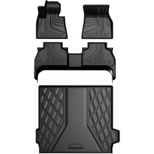 Floor Mats & Cargo Liner compatible with BMW X5 2026 2025 2024-2019 ONLY 5 Seats (Non 45e/50e & 7-Seats Models) | All Weather TPE Floor Mats for 2019-2025 2026 X5 G05 Accessories Anti-Slip Trunk Liner