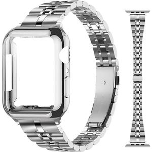 Slim Metal Bands Compatible with Apple Watch 40mm 38mm 41mm 42mm 44mm 45mm, Metal Stainless Steel Chain Strap for Women iWatch Series 9 8 7 6 5 4 3 2 1 SE (Silver)