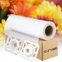 Marspark 1 Roll 12.2 x 98.4 ft Transparency Film for Inkjet Printer Waterproof Inkjet Film for Silk Screen Printing Milky Transparency Roll for Printing Clear Projectors Photographic