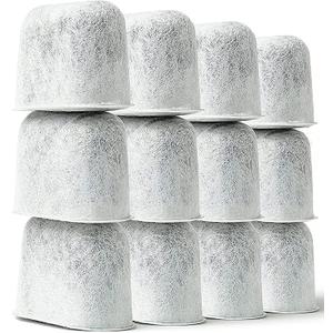 K&J 12-Pack Cuisinart Coffee Filter Replacement Charcoal Water Filters for Coffee Makers - Fits all Cuisinart and Braun BrewSense Coffee Makers