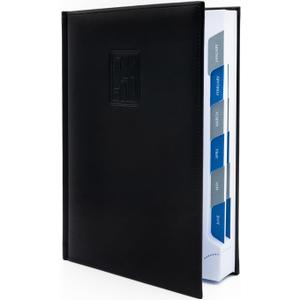 Daily Planner 2026 (5 x 7 in) - Made in Italy, Page a Day Hourly Agenda, 416 Pages, Monthly Tabs & Calendar, Jan-Dec Business Planner, Hardcover (BLACK)