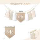 HGFC White 1st Birthday High Chair Banner - Wood Bead Tassel Garland - Pure Angel 1st Birthday Photo Backdrop - Wall Hangings Decorative For Kids