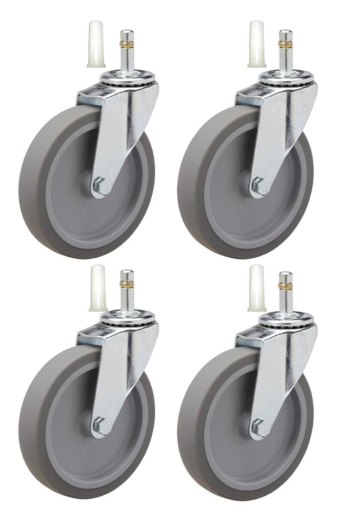 4" Caster Replacement for Rubbermaid Utility Carts | Set of 4 | Fits Series 4000, 3355-88, 3424-88