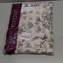 Jinchan Linen Floral Curtains 84 Inch Length for Living Room Bedroom Light Filtering Farmhouse Peony Flower Drapes Rustic Window Curtain Set Rod Pocket Back Tab 2 Panels Black