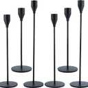NLBTW Black Taper Candle Holders Set of 6, Metal Candlestick Holders for Table or Mantel Decor Centerpiece, Candle Stick Holder Decor for Wedding, Dinning, Party or Anniversary