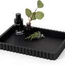 Concrete Decorative Tray for Coffee Table Decor, 14" Coffee Table Tray Ottoman Tray Table Centerpieces, Rectangular Modern Decorative Trays for Home Decor, Living Room, Entry, Black