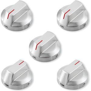 DG94-03500A/Z NX60T8111SS/AA NE63T8111SS/AA Stove Knobs Replacement for Samsung Electric Stove Parts DG94-03797Q Stainless Steel Oven Knobs Samsung Gas Range Parts Cooktop Burner Knobs Silver 5Pcs