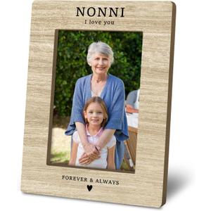 Nonni Gifts Picture Frame 4x6, Birthday Mothers Day Photo Frame Gifts for Grandma from Grandkids Grandson, Nonni I Love You Picture Photo Frames for Desk Decor