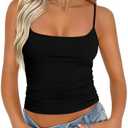 Elesomo Womens Tank Tops Sleeveless Square Neck Double Lined Shirts Casual Tight Fit Tanks XXL