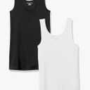 Amazon Essentials Women's Slim-Fit Tank Top, Pack of 2 Black and White XL