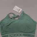 ANGOOL Strappy Sports Bra for Women, Longline Medium Support Yoga Bra Wirefree Padded Sports Bra with Adjustable Straps S