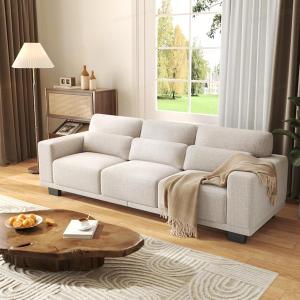 Pipishell 3 Seater Sofa Couch with Deep Seats and Wide Armrests, 89" Couches for Living Room, Comfy 3-Seater Futon Sofas,Modern Upholstered Couch