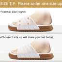 GPOS Womens Slides with Memory Foam Soft Cushioned Cozy House Slippers for Woman Comfy Open Toe Ladies Sandals Leather Slip on Bedroom Shoes Plantar Fasciitis Indoor Outdoor (White)