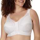Playtex Women's Wireless Bra, 18 Hour Plus-Size Bras,Front Close, Supportive, 4695 (40B, White)