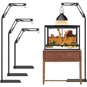 Reptile Lamp Stand, Adjustable 15.7 to 74.3 in Heat Lamp Metal Bracket Floor Light Holder for Lizards Bearded Dragons Chicks Terrarium Tank (XXL)