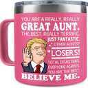 Christmas Aunt Gifts From Niece, Nephew - Great Aunt Mug - Birthday Gifts For Aunts, Auntie - Mothers Day, Christmas Gift Idea For Aunts From Kids, Uncle - Stainless Steel Coffee Tumbler 14 OZ