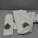HCRAFT Embroidered Cotton Table Napkin, Cloth Napkins Set of 4 18"x18" Christmas Tree Napkin Square Fabric, Dining Room, Napkins Cloth Machine Washable, Christmas Napkins, Great Present Ideas