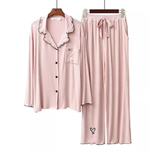 Women’s Pajama Set, Long Sleeve Sleepwear, Two-Piece Pajama Set, Plaid Sleep Pants, XL 