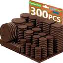 Furniture Pads Felt Pads 300 Pieces Huge Pack Furniture Felt Pads, Self Adhesive Anti Scratch Floor Protectors for Furniture on Hardwood Tile Floor, with 60 Cabinet Door Bumpers, Brown