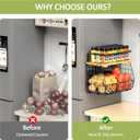 Magnetic Shelf for Fridge: Fruit Potato and Onion Storage Bin - Magnetic Spice Rack for Refrigerator & Kitchen Counter - Pantry Organizers and Storage