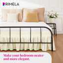 RIMELA Cream Yellow Bed Skirt Queen Size 18 Inch Drop Split Corners, Wrap Around Elastic Bedskirt, Dust Ruffle for Adjustable Bed Base Machine Washable Easy to Install Bed Skirts