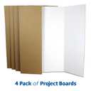 Flipside Products 36 x 48 Project Boards for Presentations, Science Fair, School Projects, Event Displays and Trifold Picture Board, Proudly Made in USA - White - 4 Pack