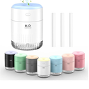 SZO Portable Mini Humidifier, 500ML USB Personal Cool Mist Humidifiers for Bedroom Office Travel Desk, Whisper Quiet 20dB with 2 Mist Modes & Auto Shut-Off, Small Desktop Humidifier (White)