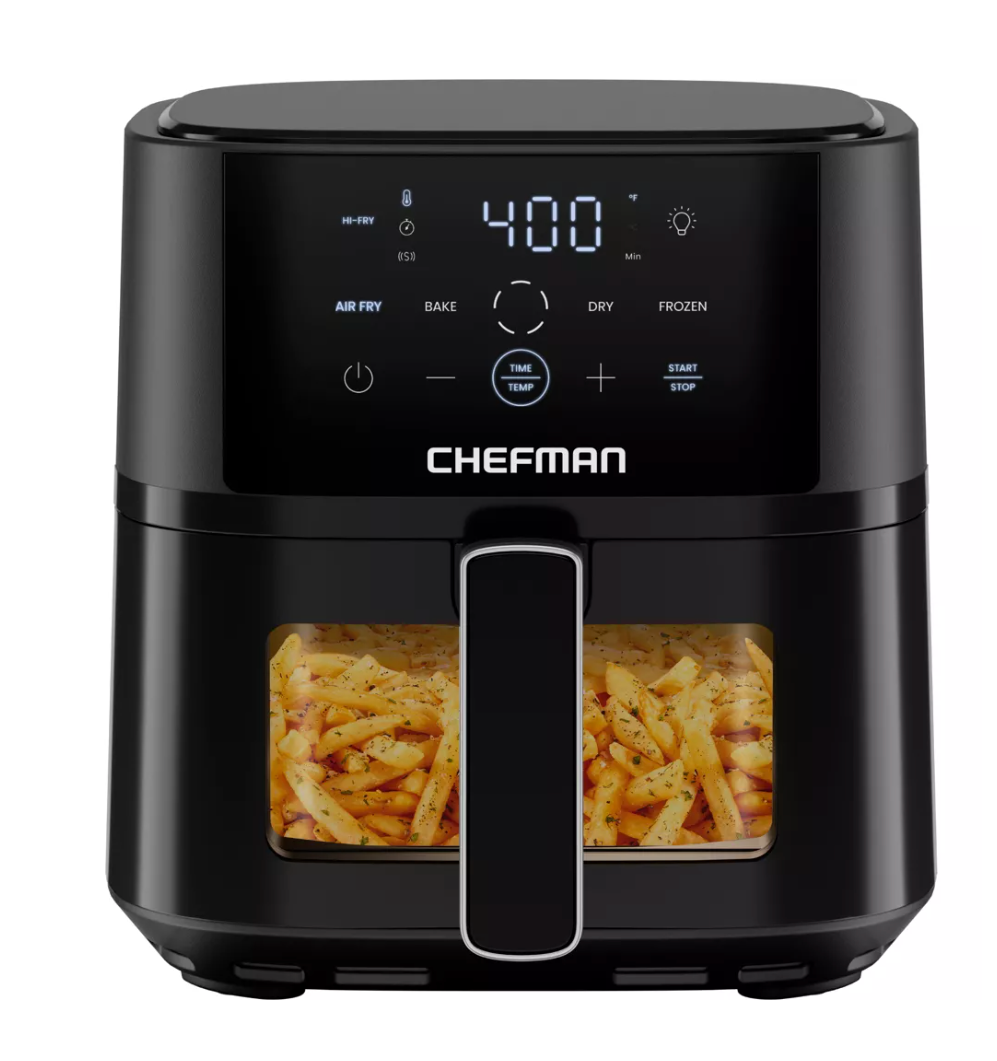 Chefman TurboFry Touch 4-Qt Easy-View Air Fryer w/ 4 Cooking Presets and 450F Hi-Fry Button - Black