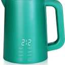 650ml Small Electric Kettle with 6 Temperature Control,800W Dual Voltage 110-240V Fast Heat Hot Water Boiler,304 Stainless Steel Portable Travel Electric Kettle Small,12H Keep Warm (Green)