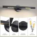 Hardwired Black Picture Light for Wall,23.6 Inch Knurled Wall Lights for Pictures Set of 2,Rotatable 360 Modern Gallery Light for Living Room Bathroom Study Room, E12 Bulbs Included