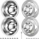 16" 8 Lug Wheel Simulators,Stainless Steel,with Bolt Kit Fit for Pick-up Trucks Vans RV Hub Caps Rim Skin Chrome Cover Parts ;E350/E450 1992-2016/2018-2021(2017 not Fit)