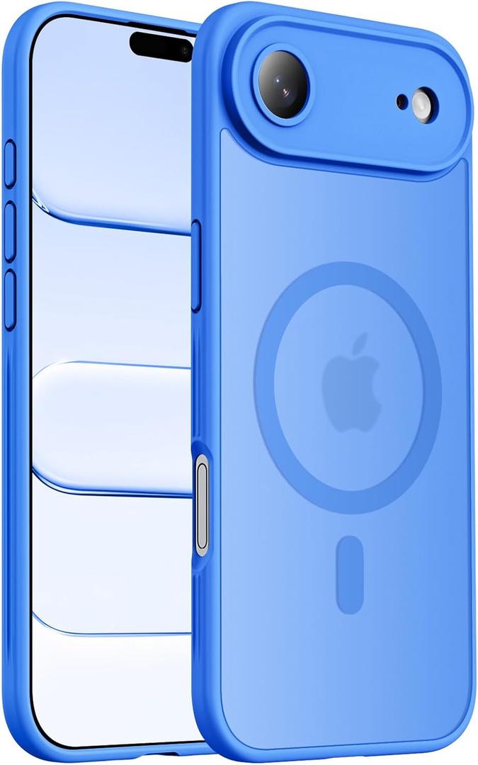 Designed for iPhone Air Case, Compatible with MagSafe, [Camera Protection] [15FT Military Drop Protection] Shockproof Translucent Matte Anti-Slip Thin Slim Phone Case, 6.5", Blue