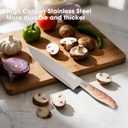 Knife Set, 8 Piece Kitchen Knife Set, Stainless Steel Knives Set for Kitchen, Universal Knife Block Set, Kitchen Kinfe Essentials, New Home Apartment Essentials, Dishwasher Safe (Khaki)