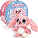 Cookie Box Original Crochet Kit for Beginners  Gift Set to Make Bunny Lola Amigurumi Plushie  Easy DIY Crochet & Knitting Starter Kit with Video and PDF Tutorials (Pink)