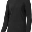 BASSDASH Men's Ultra Soft Cotton Blend UPF 50+ Long Sleeve Fishing Shirt UV Sun Protection Casual Performance Tee Size L