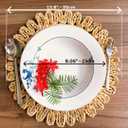 13.8 Set of 6 Flower Woven Placemats from Natural Corn Husk, Boho Wicker Place mats, Rattan Round Placemats for Farmhouse and Spring, Summer Parties